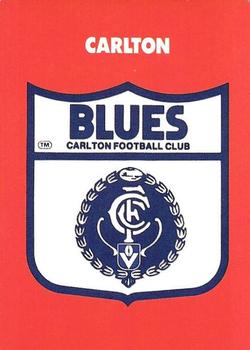 1989 Scanlens VFL #25 Carlton Emblem Front